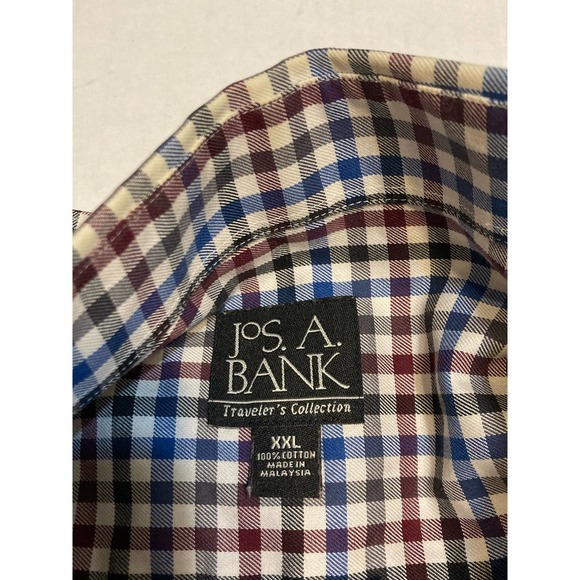 Jos‎ A Bank Mens Long Sleeve Size XXL Travelers Collection Blue, White & Red - Picture 9 of 11